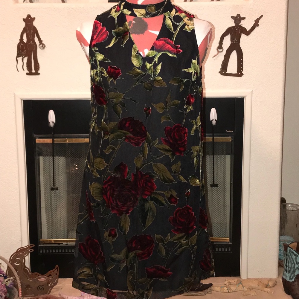 Sleeveless velvet dress